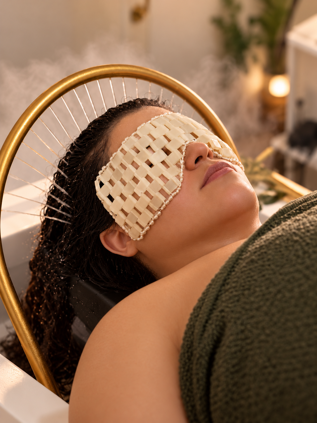 Cliente durante uma experiência de Head Spa na Revitalizze